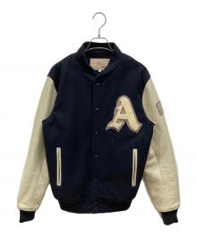 AVIREX（アヴィレックス）の古着「スタジャン」｜ネイビー×ベージュ