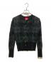 Vivienne Westwood RED LABEL（ヴィヴィアンウエストウッドレッドレーベル）の古着「MESSY ORB TARTAN KNITクルーネックカーディガン」｜グレー
