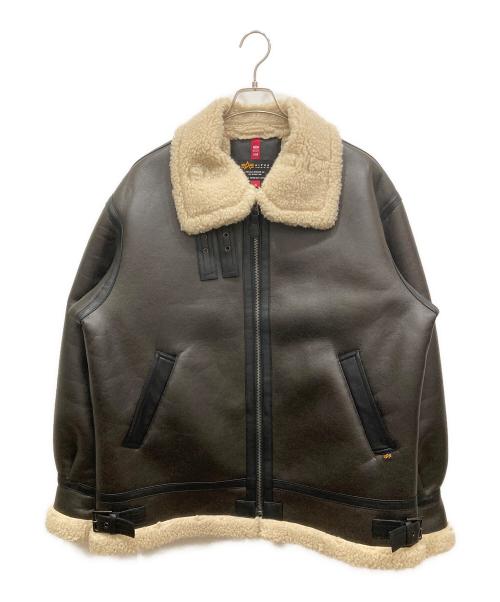 ALPHA（アルファ）ALPHA (アルファ) B-3フェイクムートンフライトジャケット ブラウン サイズ:SIZE XLの古着・服飾アイテム