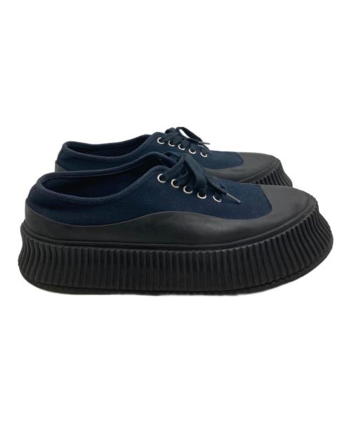 JIL SANDER（ジルサンダー）JIL SANDER (ジルサンダー) プラットフォームスニーカー ネイビー×ブラック サイズ:42の古着・服飾アイテム