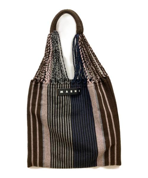 MARNI（マルニ）MARNI (マルニ) ハンモックバック ブラウン×ネイビーの古着・服飾アイテム