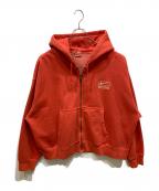 NIKE×stussyナイキ×ステューシー）の古着「Washed Fleece Zip Hoodie」｜オレンジ