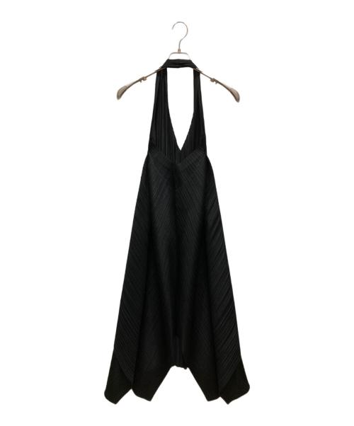 PLEATS PLEASE（プリーツプリーズ）PLEATS PLEASE (プリーツプリーズ) ホルターネック プリーツ ワンピース ブラック サイズ:SIZE 1の古着・服飾アイテム