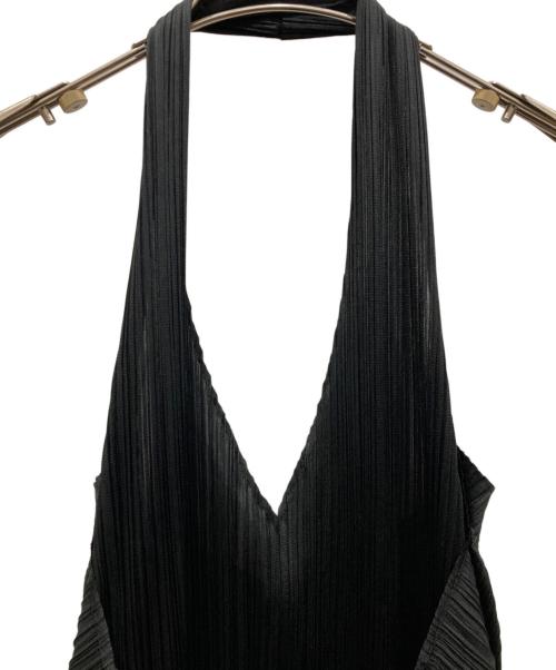 PLEATS PLEASE（プリーツプリーズ）PLEATS PLEASE (プリーツプリーズ) ホルターネック プリーツ ワンピース ブラック サイズ:SIZE 1の古着・服飾アイテム