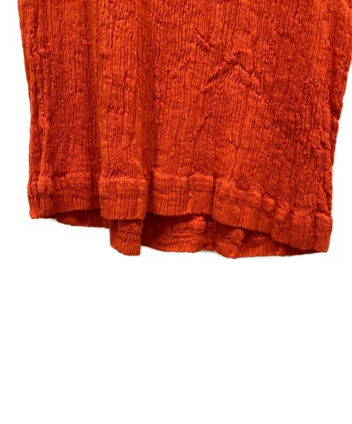 ISSEY MIYAKE（イッセイミヤケ）ISSEY MIYAKE (イッセイミヤケ) 縮絨 プリーツパンツ オレンジ サイズ:2の古着・服飾アイテム