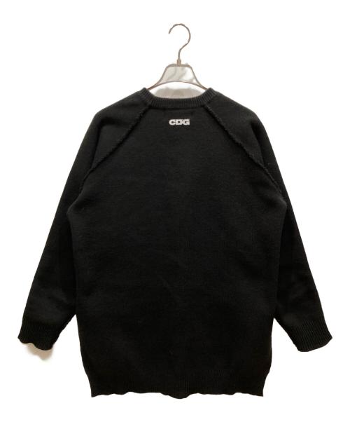 CDG（シーディージー）CDG (シーディージー) サイドスリットバックロゴニット ブラック サイズ:Mの古着・服飾アイテム