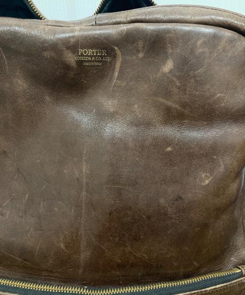 PORTER（ポーター）PORTER (ポーター) レザーリュック ブラウンの古着・服飾アイテム
