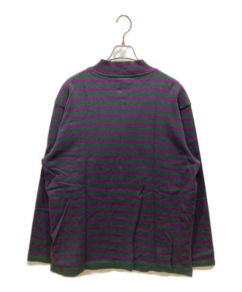 Yonetomi（ヨネトミ）yonetomi (ヨネトミ) ボーダーニット パープル×グレー サイズ:SIZE 4の古着・服飾アイテム