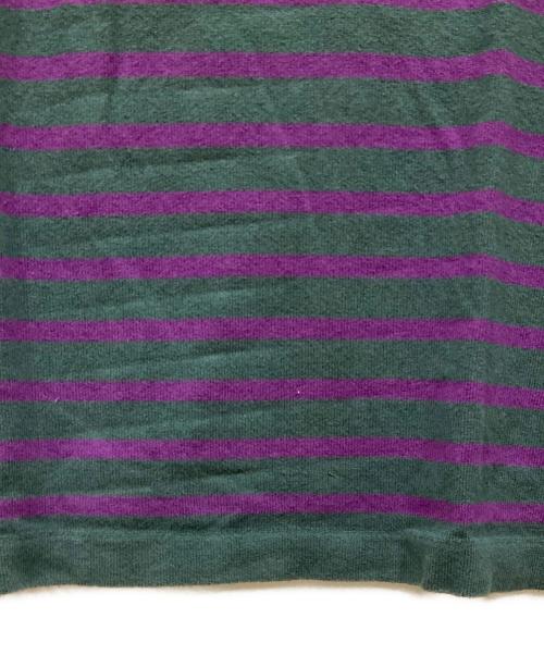 Yonetomi（ヨネトミ）yonetomi (ヨネトミ) ボーダーニット パープル×グレー サイズ:SIZE 4の古着・服飾アイテム