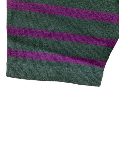 Yonetomi（ヨネトミ）yonetomi (ヨネトミ) ボーダーニット パープル×グレー サイズ:SIZE 4の古着・服飾アイテム