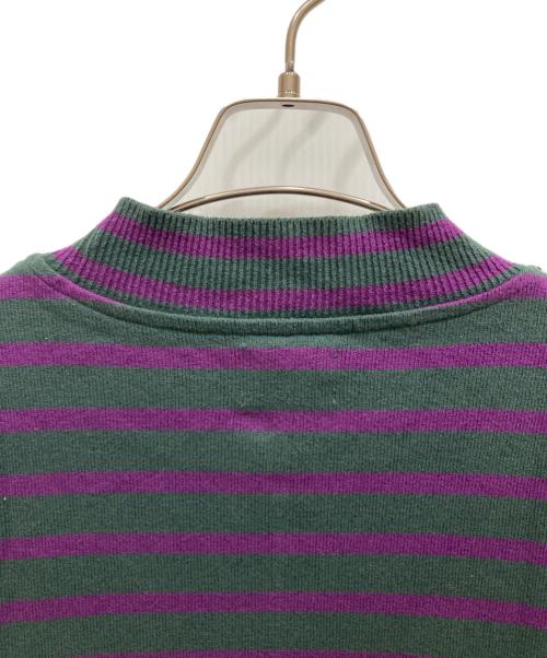 Yonetomi（ヨネトミ）yonetomi (ヨネトミ) ボーダーニット パープル×グレー サイズ:SIZE 4の古着・服飾アイテム