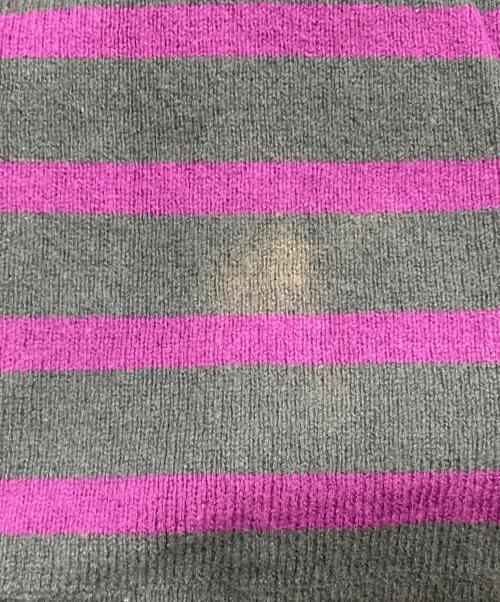 Yonetomi（ヨネトミ）yonetomi (ヨネトミ) ボーダーニット パープル×グレー サイズ:SIZE 4の古着・服飾アイテム