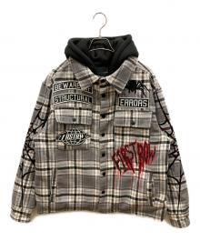 FIRST ROW（ファーストロウ）の古着「BEWARE OF STRUCTURAL ERROR HOOD SHACKET」｜グレー×ブラック