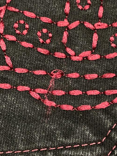 Vivienne Westwood RED LABEL（ヴィヴィアンウエストウッドレッドレーベル）Vivienne Westwood RED LABEL (ヴィヴィアンウエストウッドレッドレーベル) オーブ刺繍デニムパンツ ブラック サイズ:SIZE 3の古着・服飾アイテム