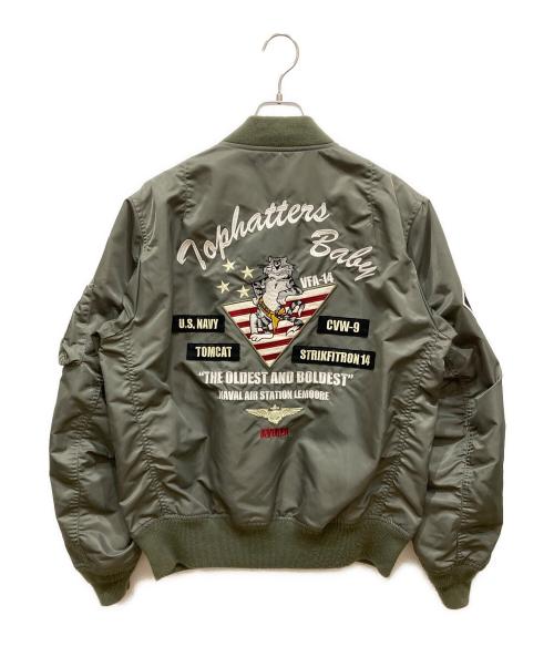 AVIREX（アヴィレックス）AVIREX (アヴィレックス) LIGHT MA-1 TOPHATTRS カーキ サイズ:SIZE XLの古着・服飾アイテム