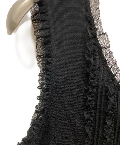 PINK HOUSE（ピンクハウス）PINK HOUSE (ピンクハウス) ウーリーチュールフリル使いローンワンピース ブラック サイズ:不明の古着・服飾アイテム