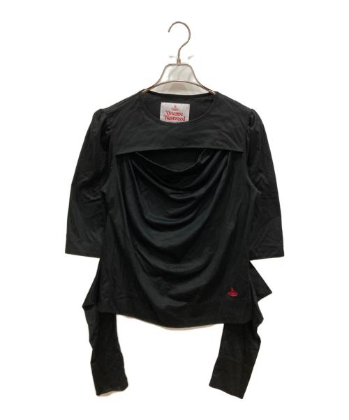 Vivienne Westwood RED LABEL（ヴィヴィアンウエストウッドレッドレーベル）Vivienne Westwood RED LABEL (ヴィヴィアンウエストウッドレッドレーベル) コットンリヨセルスムーススラッシュトップ ブラック サイズ:SIZE 00の古着・服飾アイテム
