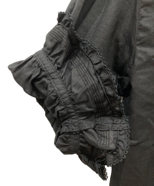 PINK HOUSE（ピンクハウス）PINK HOUSE (ピンクハウス) ピコフリル ローンフリルパフスリーブワンピース ブラック サイズ:不明の古着・服飾アイテム