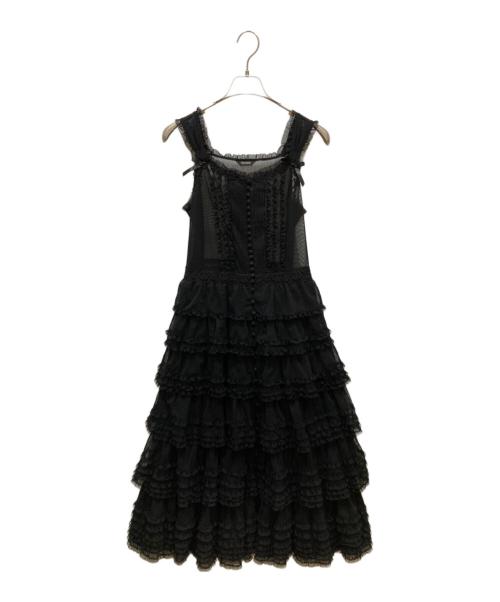 PINK HOUSE（ピンクハウス）PINK HOUSE (ピンクハウス) レースチュール段々ワンピース ブラック サイズ:不明の古着・服飾アイテム