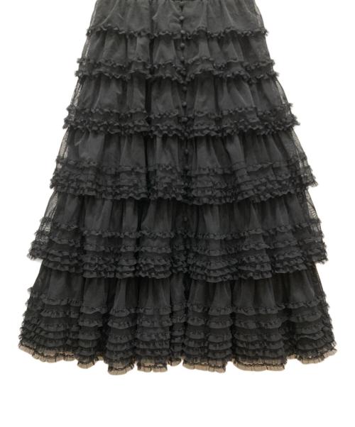 PINK HOUSE（ピンクハウス）PINK HOUSE (ピンクハウス) レースチュール段々ワンピース ブラック サイズ:不明の古着・服飾アイテム