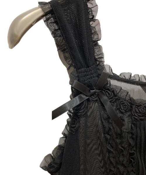 PINK HOUSE（ピンクハウス）PINK HOUSE (ピンクハウス) レースチュール段々ワンピース ブラック サイズ:不明の古着・服飾アイテム