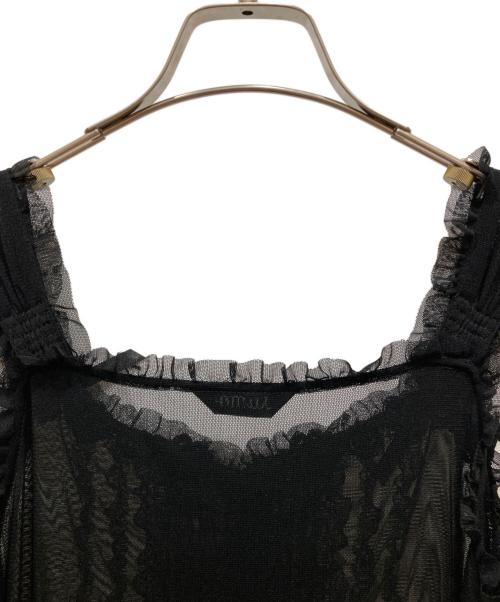 PINK HOUSE（ピンクハウス）PINK HOUSE (ピンクハウス) レースチュール段々ワンピース ブラック サイズ:不明の古着・服飾アイテム