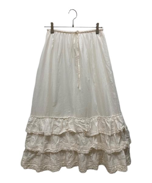 PINK HOUSE（ピンクハウス）PINK HOUSE (ピンクハウス) 3段フリル付きロングスカート ホワイト サイズ:不明の古着・服飾アイテム