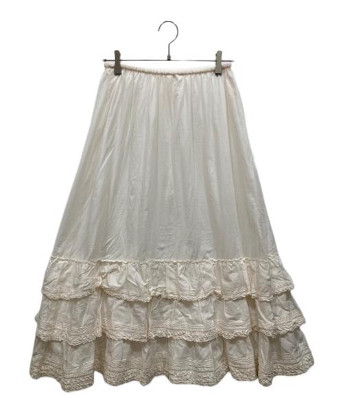 PINK HOUSE（ピンクハウス）PINK HOUSE (ピンクハウス) 3段フリル付きロングスカート ホワイト サイズ:不明の古着・服飾アイテム