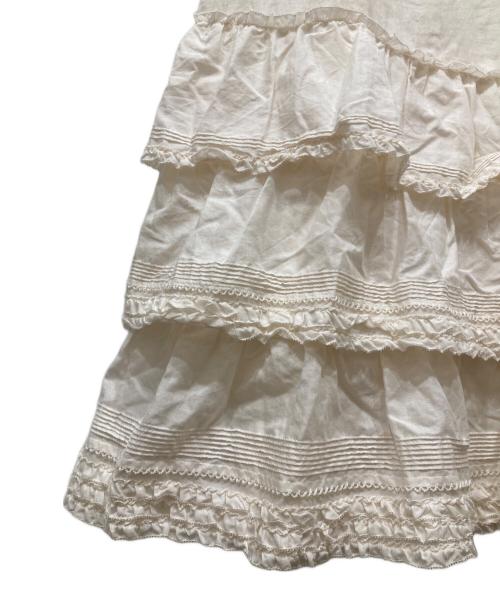 PINK HOUSE（ピンクハウス）PINK HOUSE (ピンクハウス) 3段フリル付きロングスカート ホワイト サイズ:不明の古着・服飾アイテム