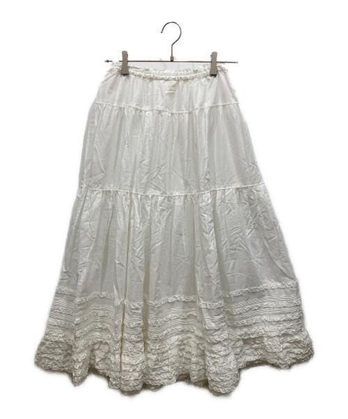 PINK HOUSE（ピンクハウス）PINK HOUSE (ピンクハウス) リボンいっぱいフリルスカート ホワイト サイズ:不明の古着・服飾アイテム