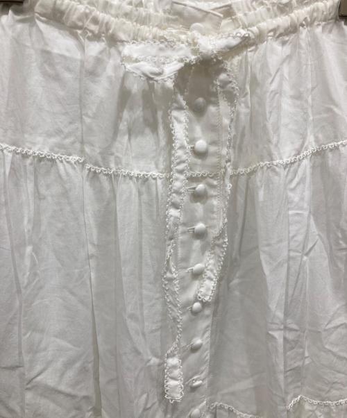 PINK HOUSE（ピンクハウス）PINK HOUSE (ピンクハウス) リボンいっぱいフリルスカート ホワイト サイズ:不明の古着・服飾アイテム