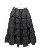 PINK HOUSEピンクハウス）の古着「ローンフリルスカート」｜ブラック