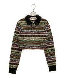 INSCRIRE×journal standard L'essage（アンスクリア×ジャーナルスタンダード レサージュ）の古着「Fairisle Short Polo Sweater」｜マルチカラー