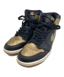 NIKE（ナイキ）の古着「ハイカットスニーカー　AIR JORDAN 1 RETRO HIGH OG」｜ブラック×ゴールド