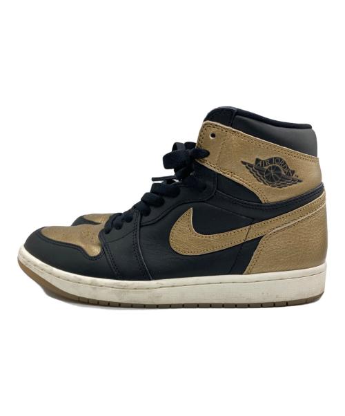 NIKE（ナイキ）NIKE (ナイキ) ハイカットスニーカー　AIR JORDAN 1 RETRO HIGH OG ブラック×ゴールド サイズ:SIZE 27.5cmの古着・服飾アイテム