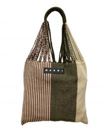 MARNI（マルニ）の古着「FLOWER CAFE HAMMOCK BAG」｜ブラウン×カーキ