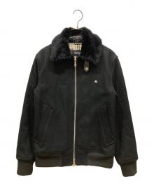 BURBERRY BLACK LABEL（バーバリーブラックレーベル）の古着「ラビットファーブルゾン」｜ブラック