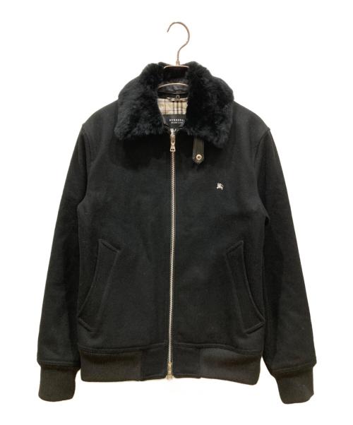 BURBERRY BLACK LABEL（バーバリーブラックレーベル）BURBERRY BLACK LABEL (バーバリーブラックレーベル) ラビットファーブルゾン ブラック サイズ:SIZE Mの古着・服飾アイテム