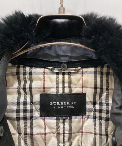 BURBERRY BLACK LABEL（バーバリーブラックレーベル）BURBERRY BLACK LABEL (バーバリーブラックレーベル) ラビットファーブルゾン ブラック サイズ:SIZE Mの古着・服飾アイテム
