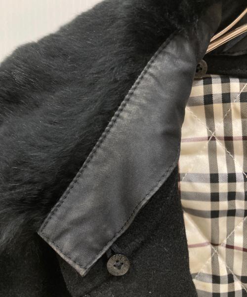BURBERRY BLACK LABEL（バーバリーブラックレーベル）BURBERRY BLACK LABEL (バーバリーブラックレーベル) ラビットファーブルゾン ブラック サイズ:SIZE Mの古着・服飾アイテム