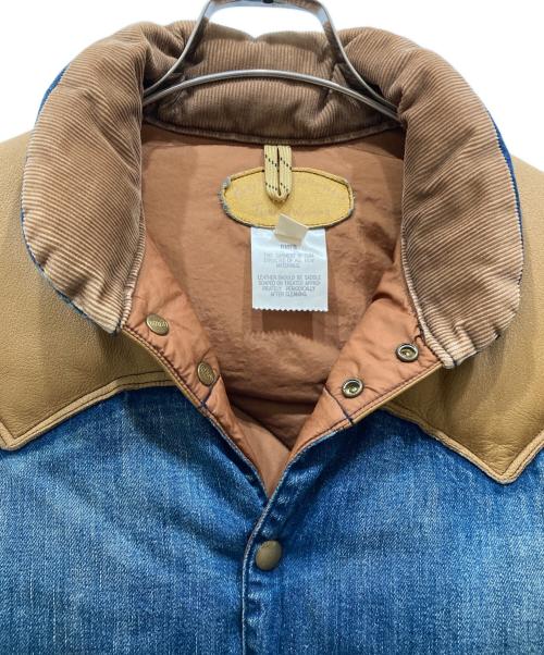 RockyMountainFeatherBed（ロッキーマウンテンフェザーベッド）RockyMountainFeatherBed (ロッキーマウンテンフェザーベッド) 切替デニムダウンベスト インディゴ×ブラウン サイズ:SIZE 40の古着・服飾アイテム