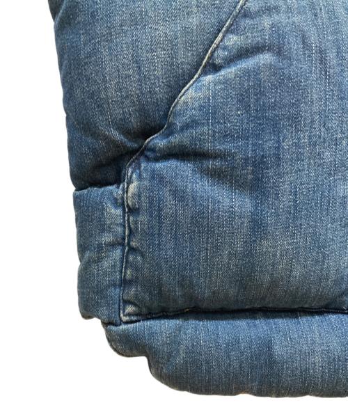 RockyMountainFeatherBed（ロッキーマウンテンフェザーベッド）RockyMountainFeatherBed (ロッキーマウンテンフェザーベッド) 切替デニムダウンベスト インディゴ×ブラウン サイズ:SIZE 40の古着・服飾アイテム