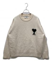 AMI Alexandre Mattiussi（アミアレクサンドルマテュッシ）の古着「メリノウールフェルトニット セーター」｜ホワイト