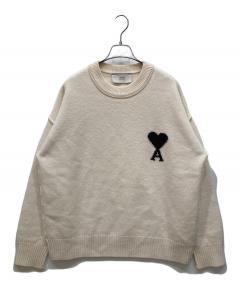 中古・古着通販】ami (アミ) ハートロゴクルーネックセーター UKS002