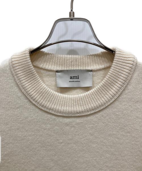 AMI Alexandre Mattiussi（アミアレクサンドルマテュッシ）AMI Alexandre Mattiussi (アミアレクサンドルマテュッシ) メリノウールフェルトニット セーター ホワイト サイズ:SIZE Lの古着・服飾アイテム