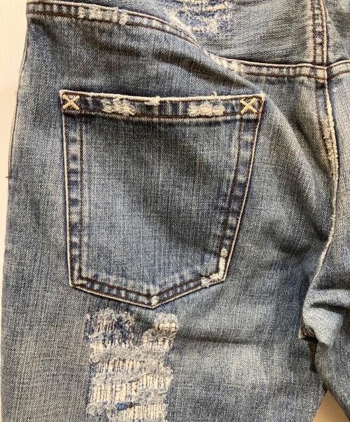 DOLCE & GABBANA（ドルチェ＆ガッバーナ）DOLCE & GABBANA (ドルチェ＆ガッバーナ) クラッシュデニムパンツ インディゴ サイズ:48の古着・服飾アイテム