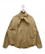 AMI PARISアミ パリス）の古着「SCARF COLLAR SHIRT　スカーフカラーシャツ」｜ベージュ