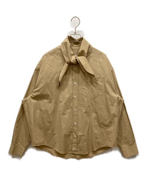 AMI PARIS（アミ パリス）AMI PARIS (アミ パリス) SCARF COLLAR SHIRT　スカーフカラーシャツ ベージュ サイズ:SIZE 38の古着・服飾アイテム