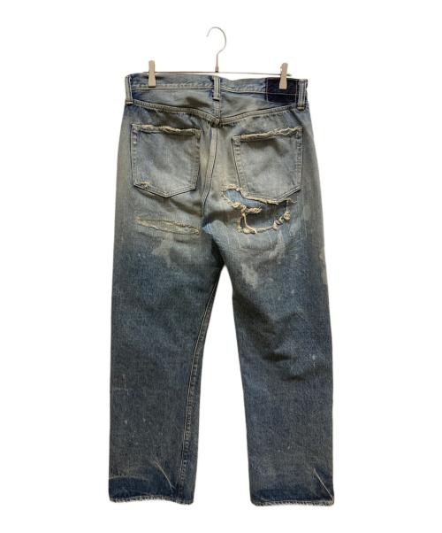 SUGAR CANE（シュガーケーン）SUGAR CANE (シュガーケーン) クラッシュ加工デニムパンツ インディゴ サイズ: 91cm (W36)の古着・服飾アイテム