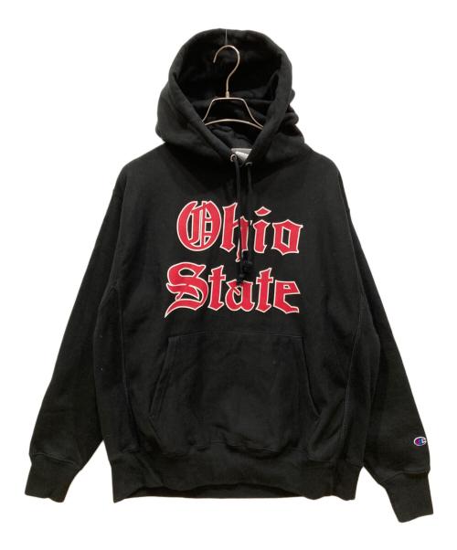 Champion REVERSE WEAVE（チャンピオン リバース ウィーブ）Champion REVERSE WEAVE (チャンピオン リバース ウィーブ) プルオーバーパーカー ブラック サイズ:Ⅼの古着・服飾アイテム